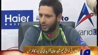Shahid Afridi Press Conference 21 may 2015 Confident for Pak Vs Zim T20 Match