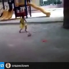 Little girl playing football Amazing