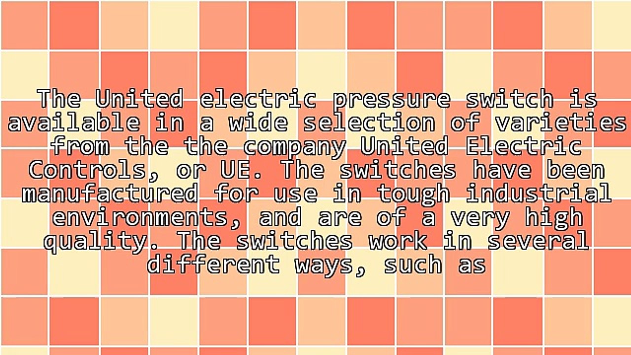The Manufacturers Of The United Electric Pressure Switch