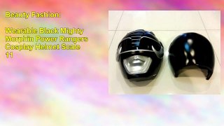 Wearable Black Mighty Morphin Power Rangers Cosplay Helmet Scale 11