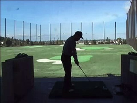 Golf Swing 5 iron back view - slow motion