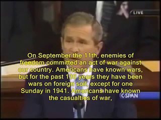 President Bush Addresses 2001- with Subtitle ! "War on Terror"