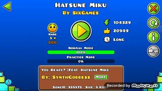 Geometry Dash /hatsune miku/ a la primera!