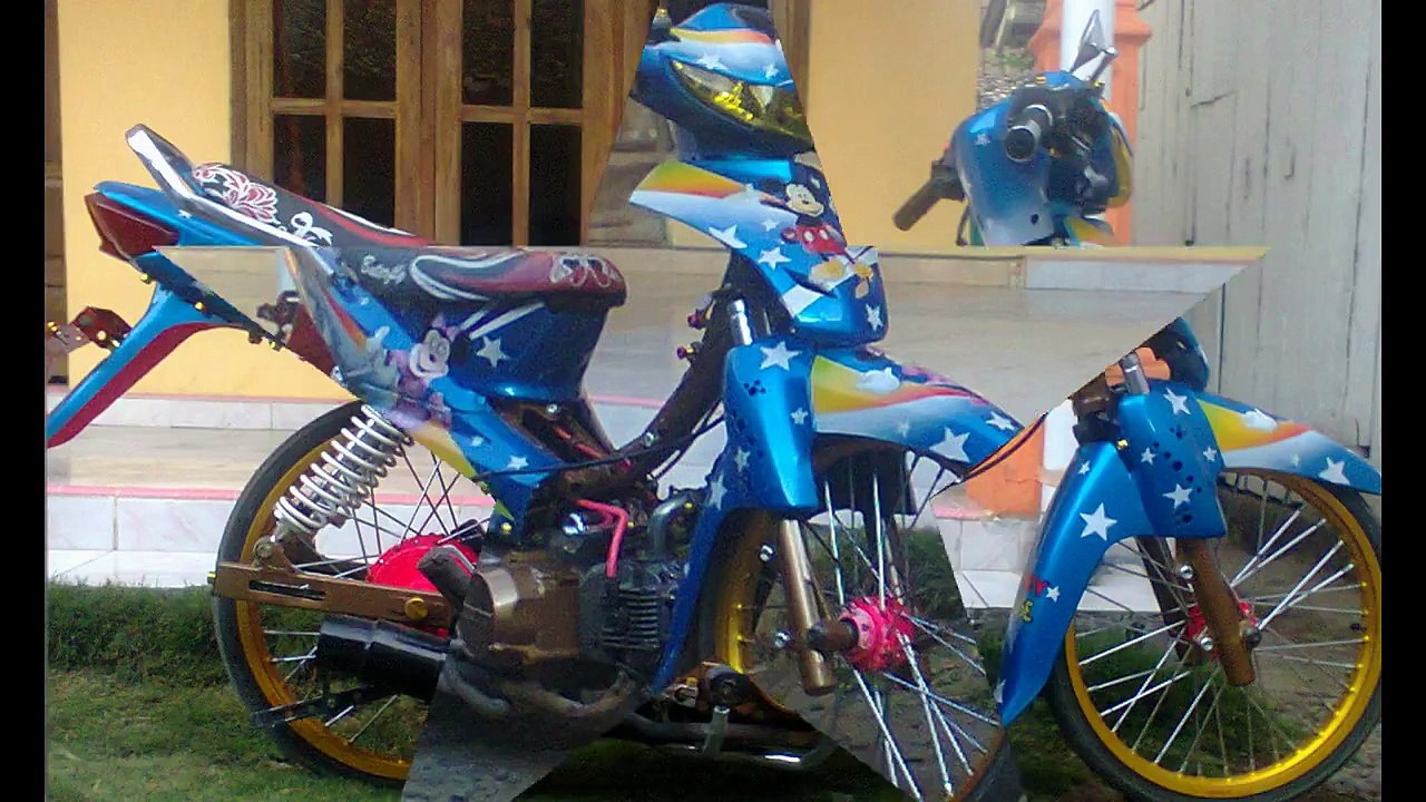 Modifikasi + motor + supra + air + brush + Mickey + mouse