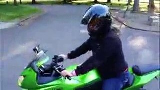 Funny Videos 2015 - Girls rides motorcycle for the first time compilation 2015