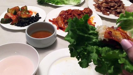 Eating Korean Food