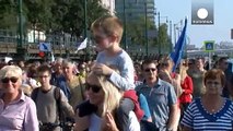 مردم بوداپست علیه سیاستهای ضدمهاجر اوربان تظاهرات کردند
