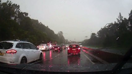 Massive Hail Storm in Sydney 25.04.2015. Caught on Motorway