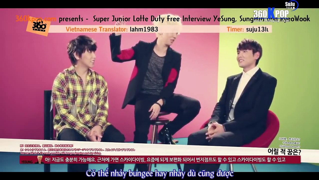 [SuJu Team@360kpop][Vietsub] Super Junior Lotte Duty Free Interview YeSung, SungMin and RyeoWook
