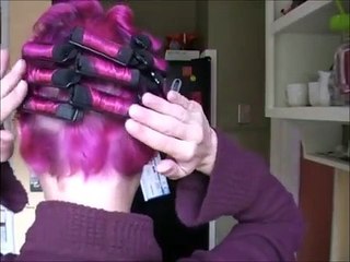 combo wet set for short hair (sponge rollers and pin curls)