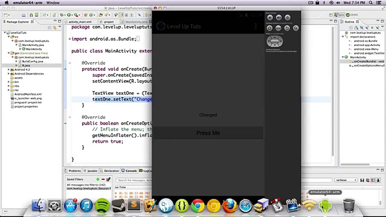 Changing Text With A Button Android Development Tutorials