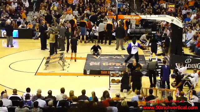 Ridiculous Guy dunks himself through Basketball Hoop, Phoenix Suns Gorilla (Original) Boy gets