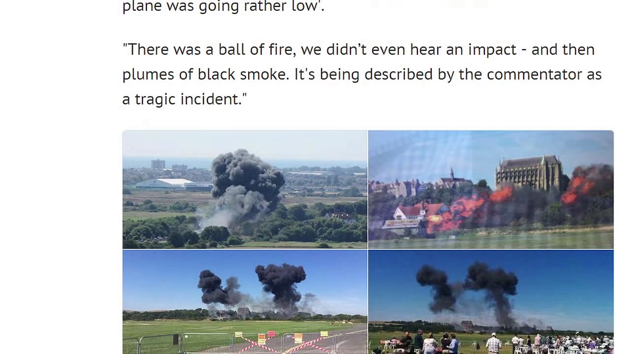 'Casualties' as airshow plane crashes into cars on A27 at Shoreham (VIDEO)