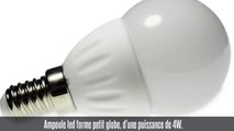 Ampoule led petit globe, culot E14, 4W, blanc chaud