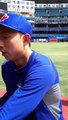 Toronto Blue Jays Shortstop Munenori Kawasaki singing O Canada
