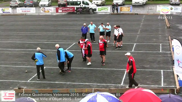 Mène 6, Finale du France Quadrettes Vétérans, Sport Boules, Objat 2015