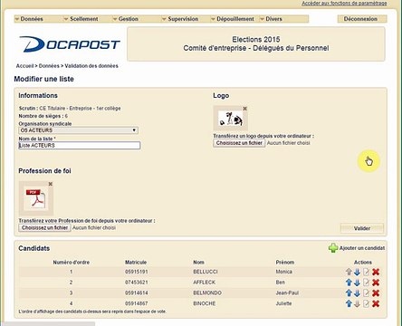 11 - La validation des données - validation des candidats