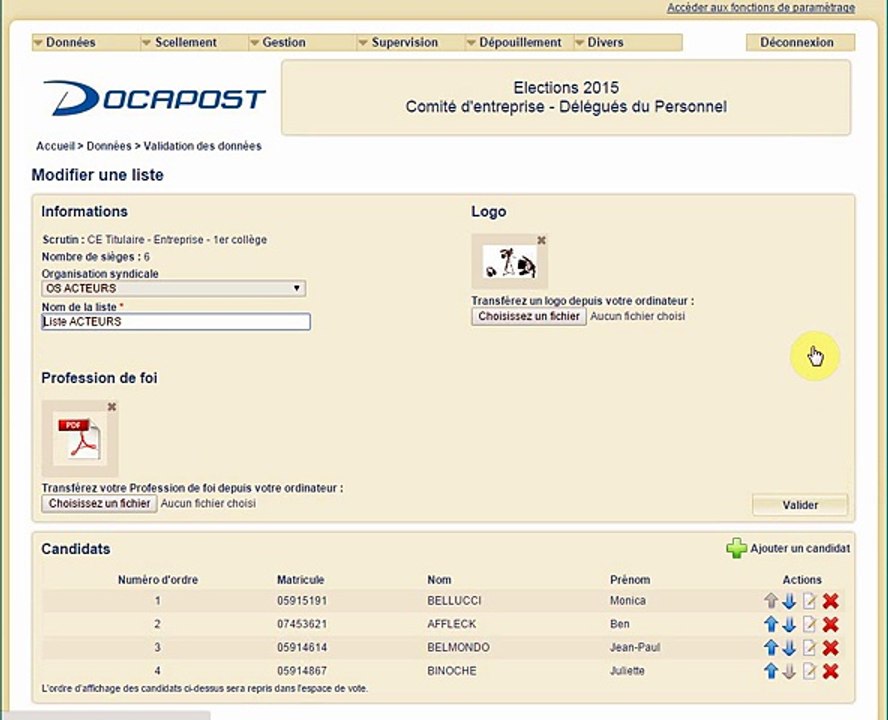 11 - La validation des données - validation des candidats