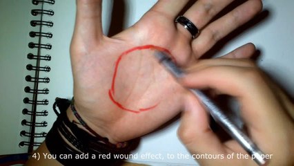 3D trick art - Artist draws hole in hand!