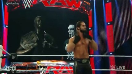 Sting destroys statue of Seth Rollins - WWE Raw September 7 2015