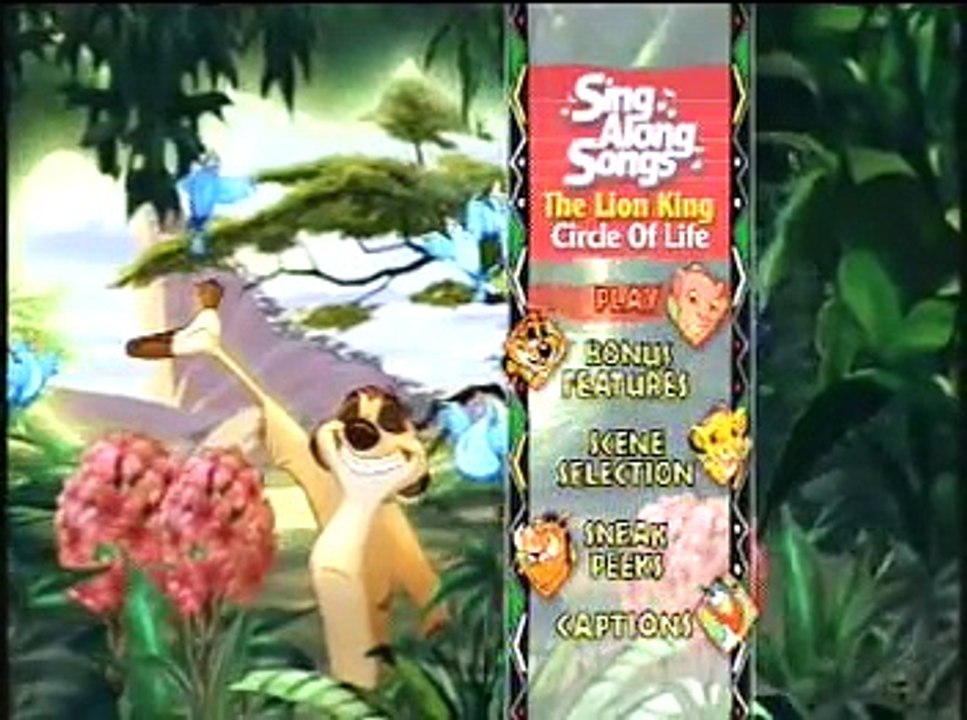 Disney Sing Along Songs The Lion King Circle Of Life Dvd Menu Video Dailymotion