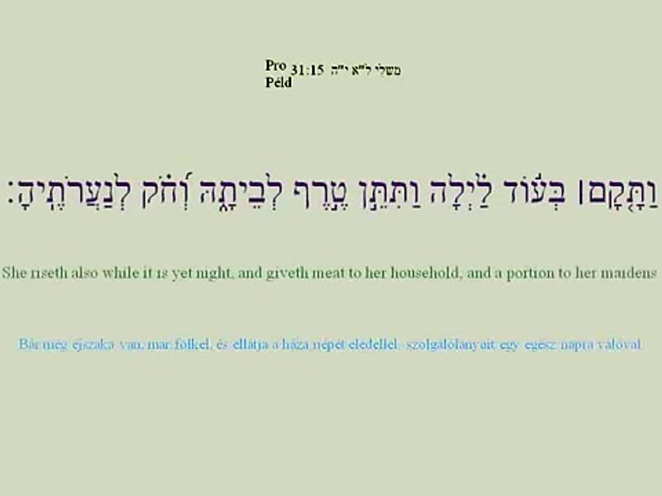 Eshet chayil - אשת חייל (English, magyar [Hungarian], עברית)