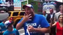 CRAZY MAN EATS ROLL OF TOILET PAPER IN TIMES SQUARE