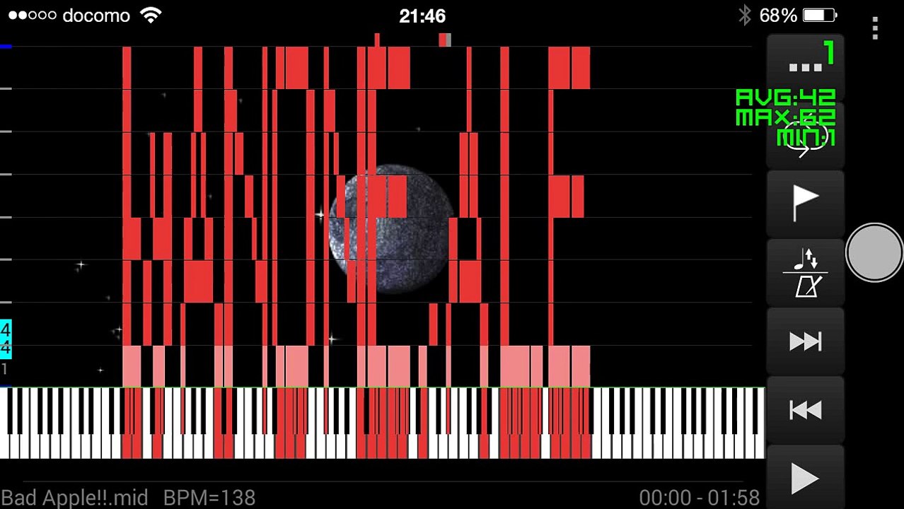 【黒MIDI】Bad Apple!! を共同作成してもらったMIDIを再生してみた