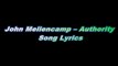 John Mellencamp – Authority Song Lyrics