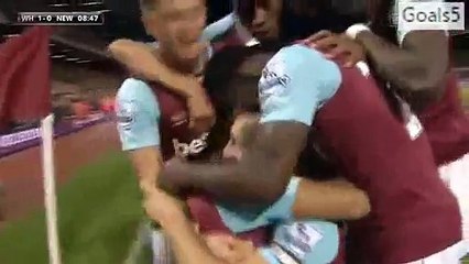 Dimitri Payet Great Goal 1-0 - West Ham vs Newcastle - Premier League - 14.9.2015