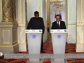 Hollande juge "nécessaires" des frappes françaises contre l'EI en Syrie