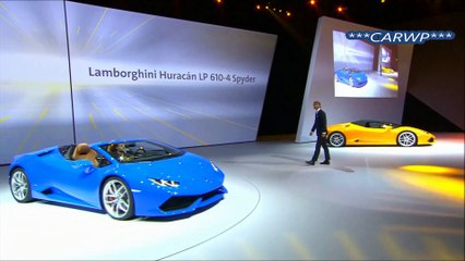 PREMIERE 186.450€ Lamborghini Huracán LP610-4 Spyder 2017 4x4 5.2 V10 610 cv 57,1 mkgf 324 kmh 0-100 kmh 3,4 s @ 60 FPS