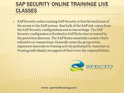 sap security online live training classes BY real time experts