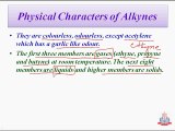 Physical Characteristics of Alkynes