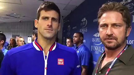 Novak Djokovic & Gerard Butler #USOpen2015 #Sparta