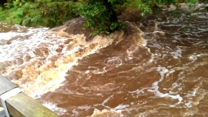 Heavy rain causes North Yorkshire river crossing to burst