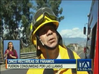 Cinco hectáreas de páramo fueron consimidas por las llamas
