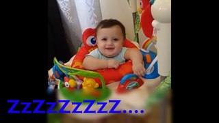 Cute Baby Goes To Sleep In walker - Viral Funny Baby Videos