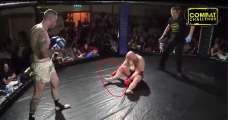 MMA Match Ends When The Fighter Steps Backwards