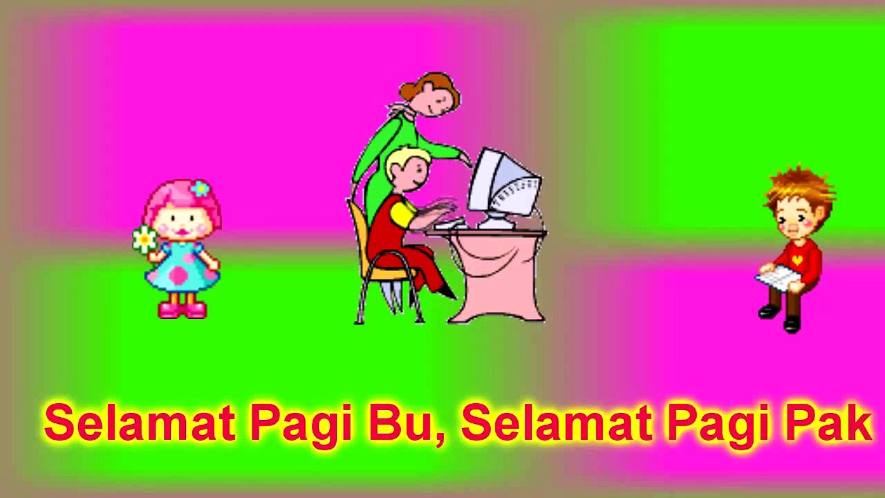 Lagu Anak Indonesia - Selamat Pagi Bu Guru - Karaoke + Lirik(1)