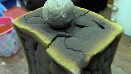 Red hot nickel ball does to floral foam
