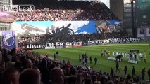 FC Copenhagen fans display impressive tifo before match vs arch rivals.