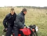 Russian bikers or circus performance