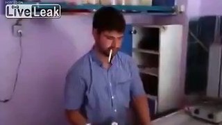 Turkish guy with exploding cigarette !