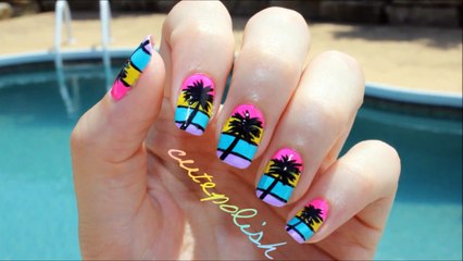 California Palm Tree Nail Art