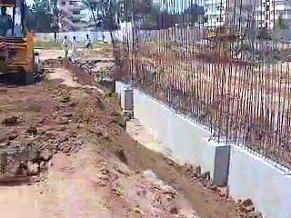 Side filling work for retaining wall and partition