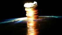 Pile of Pennies Melted by Giant Fresnel Lens
