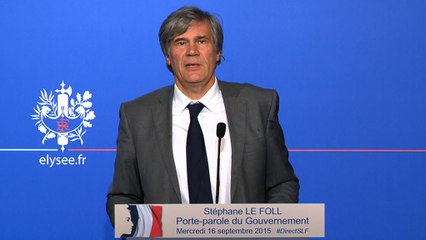 Point de presse de Stéphane Le Foll, le 16 septembre 2015