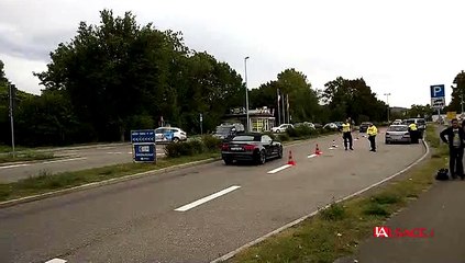 Contrôles à Breisach, à la frontière franco-allemande