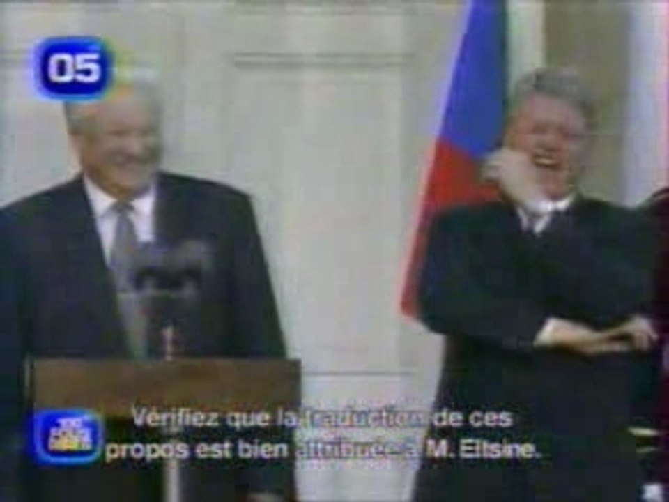 Fou rire Boris Eltsine et Bill Clinton
